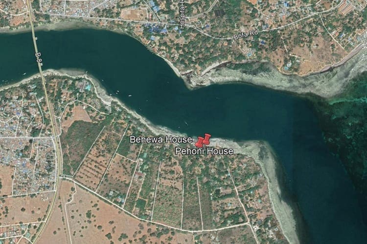 Pehoni Google Earth 2 Map showing the location of Pehoni House Kilifi