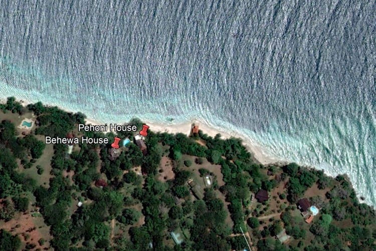 Pehoni Google Earth 3 Map showing the location of Pehoni House Kilifi
